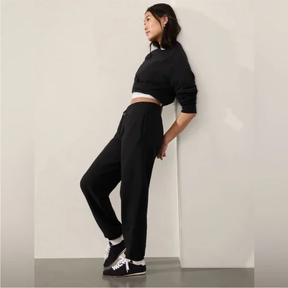 NWT Athleta Black Easy Fleece forever fleece  Jogger, sweatpant  small S 575914 - Picture 4 of 10